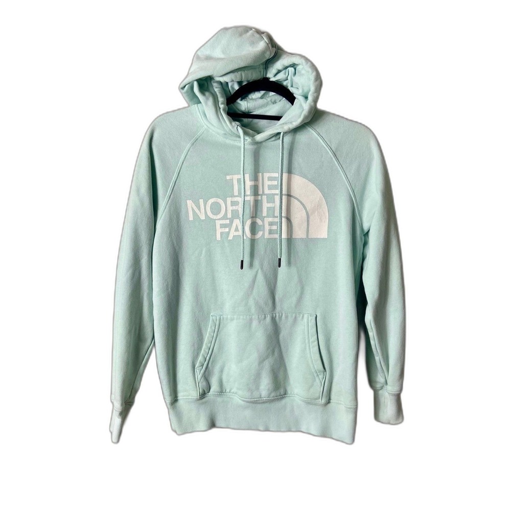 The North‎ Face Womens Mint Green Logo Pullover Hoodie Sweatshirt Size XS